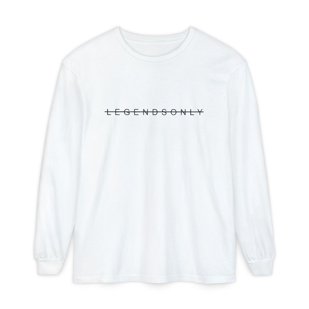 Legends Only -White Unisex Garment-dyed Long Sleeve T-Shirt