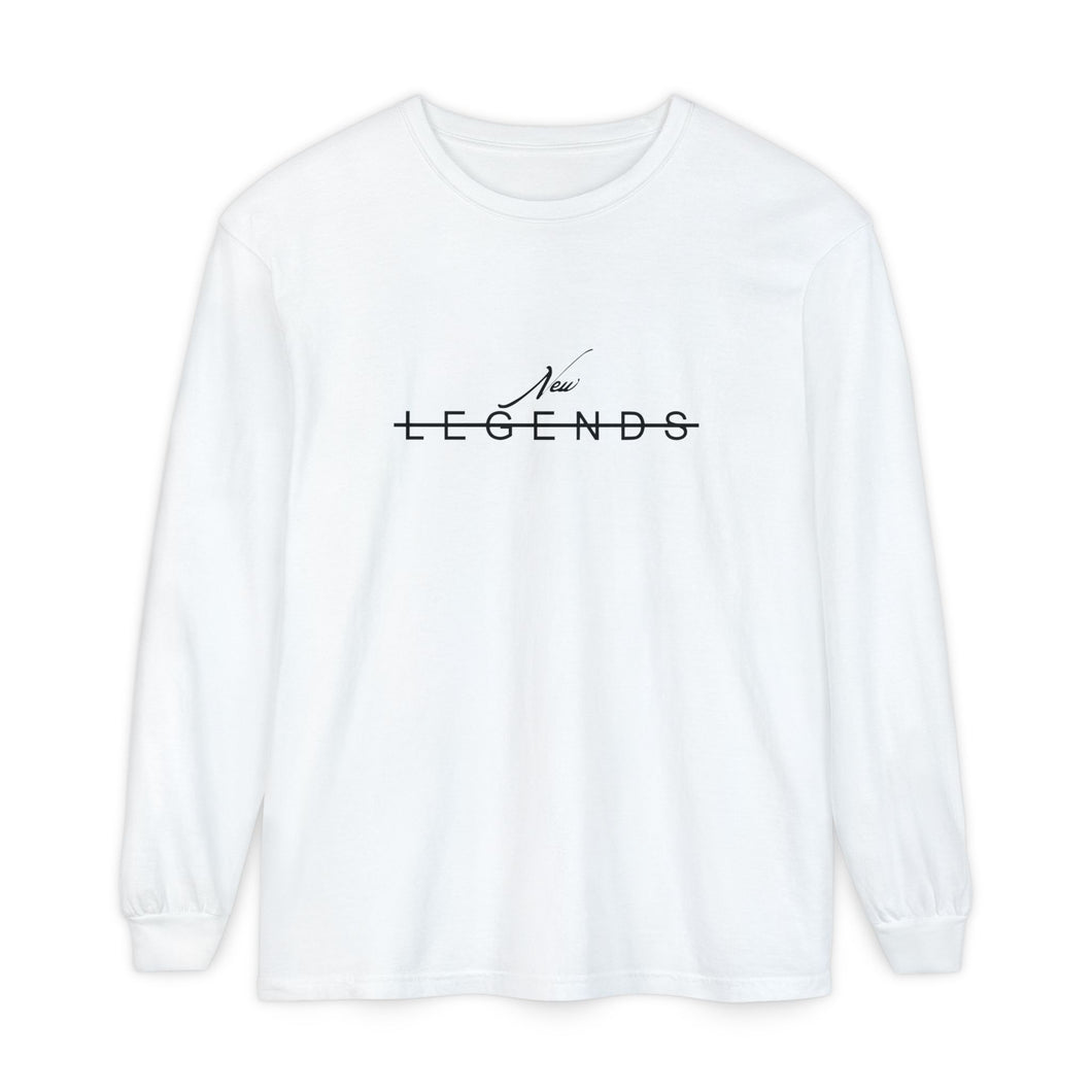 NL Essential White L-Tee Unisex Garment-dyed Long Sleeve T-Shirt